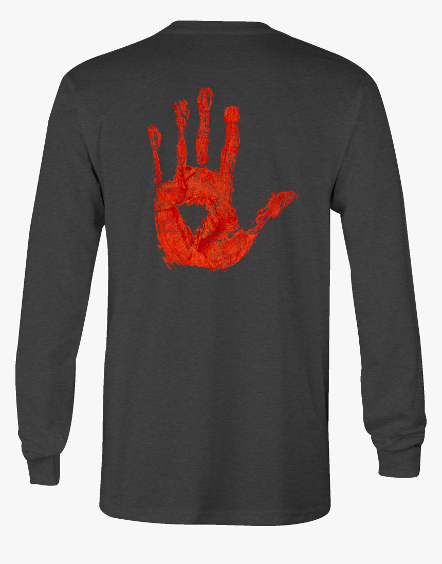 Zombie Long Sleeve Tshirt Bloody Handprint Shirt For - T-shirt, HD Png Download