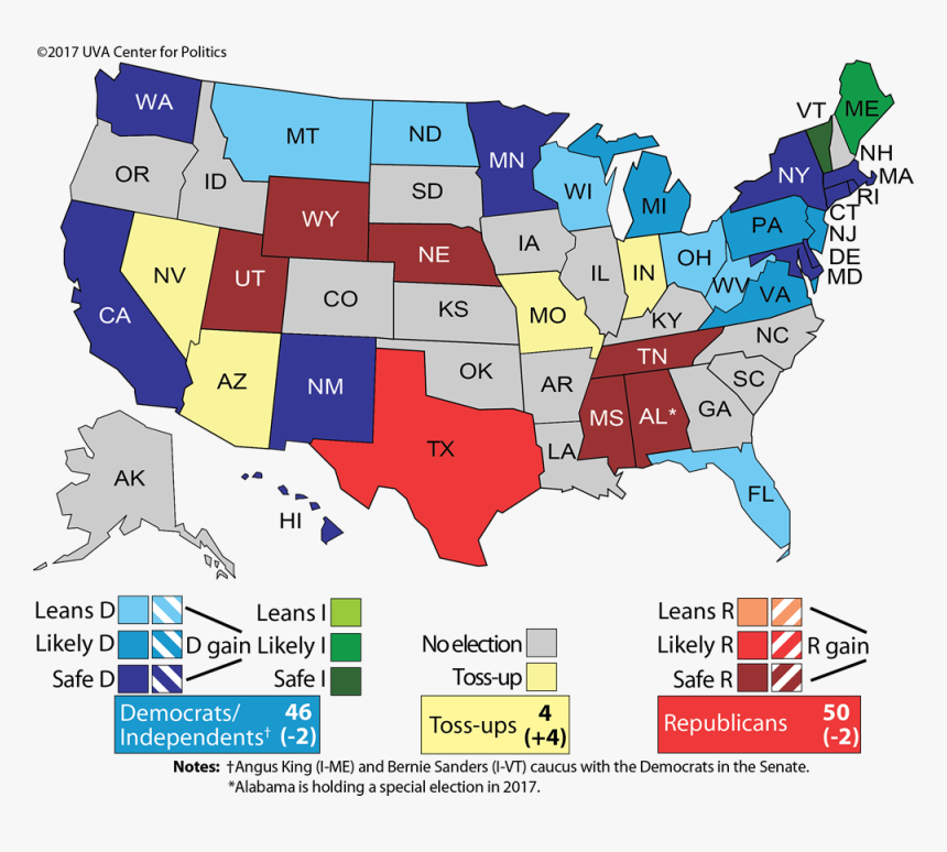 Us Political Map 2018, HD Png Download