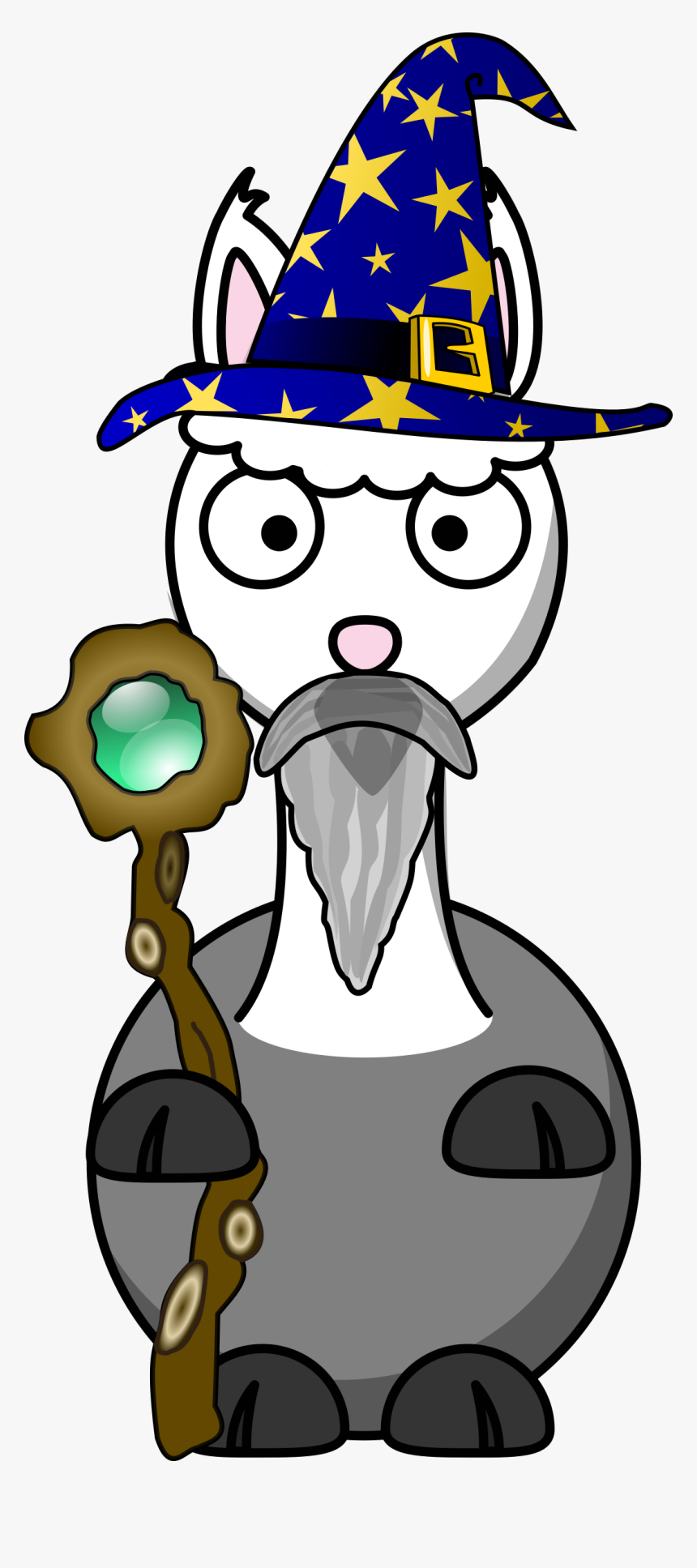 Rectangle Magnet Little Round Penguin Wizard - Cute Cartoon Llama, HD Png Download