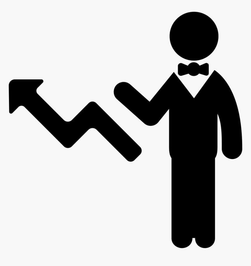 Sales Symbol Of Up Arrow And A Businessman - Man Working Svg, HD Png Download