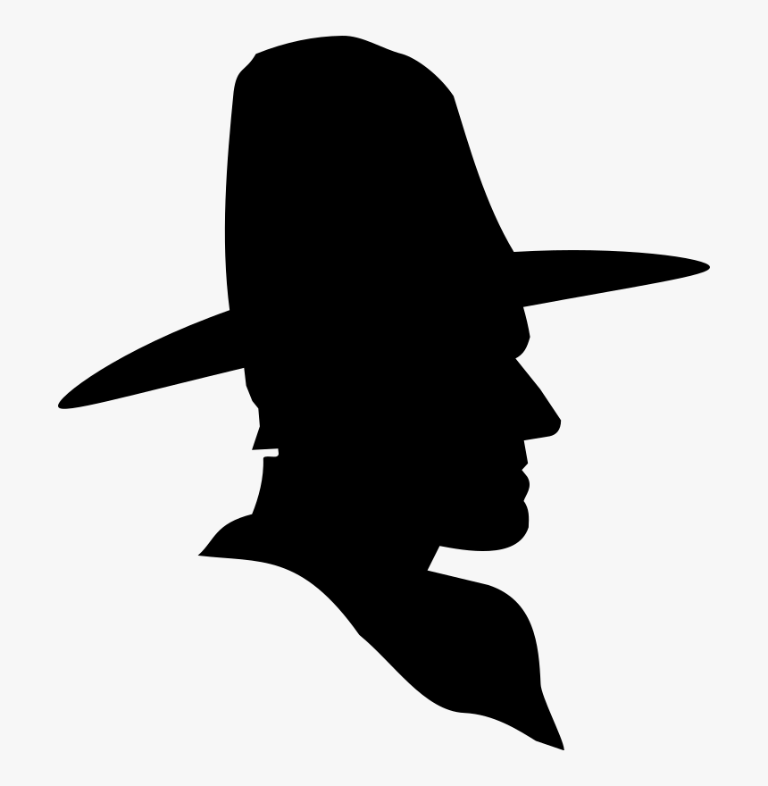 Cowboy Silhouette Clip Art - Cowboy Silhouette Profile, HD Png Download
