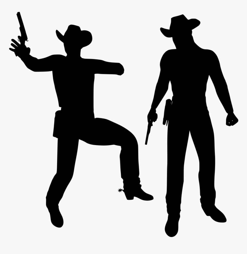 Transparent Cowboy Silhouette Png - Western Cowboy Transparent Cartoon, Png Download