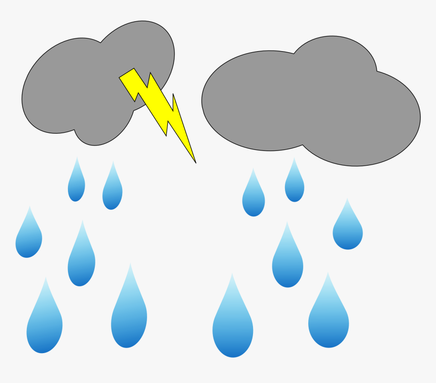 Clipart Of Cloud, Showers And Thunder , Transparent, HD Png Download