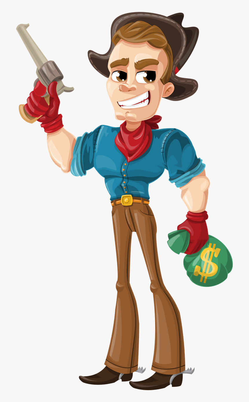 Free Cartoon Western Outlaw Clip Art - Wild West Outlaws Clipart, HD Png Download