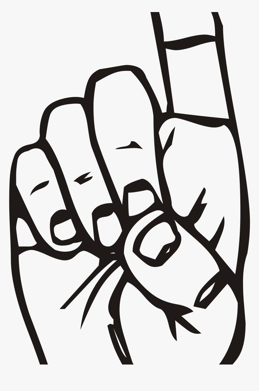 Sign Language D, Finger Pointing Clip Arts - Hand Pointing Up Clipart, HD Png Download