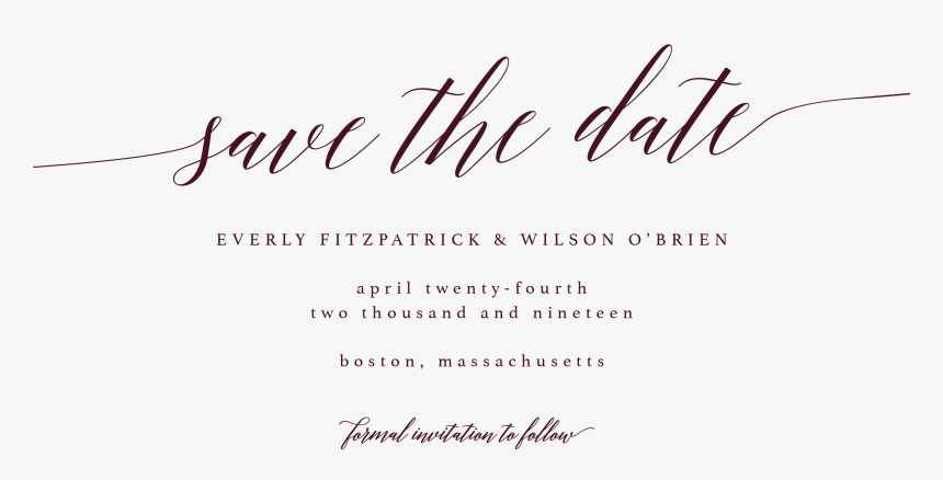 Cursive Save The Date, Script Save The Date, Merlot - Calligraphy, HD Png Download