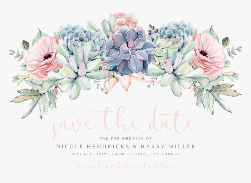 Transparent Wedding Invite Clipart - Save The Date Flowers Png, Png Download
