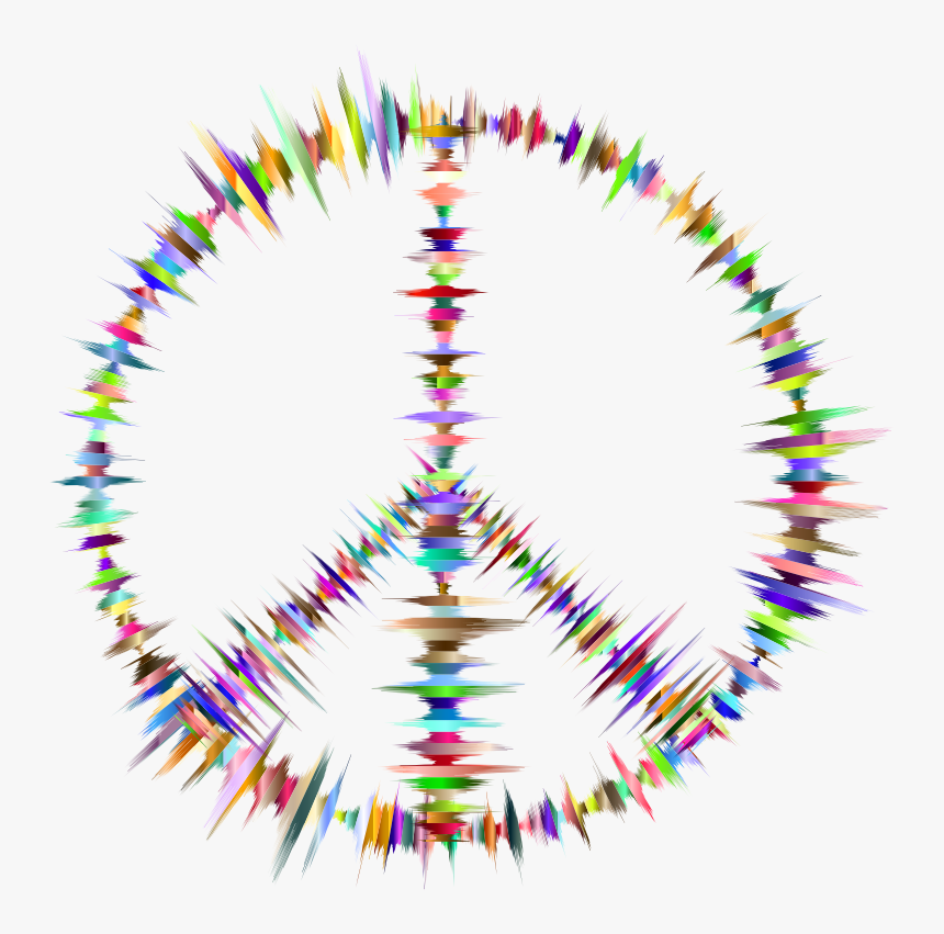 Prismatic Sound Waves Peace Sign - Clip Art Peace Sign, HD Png Download