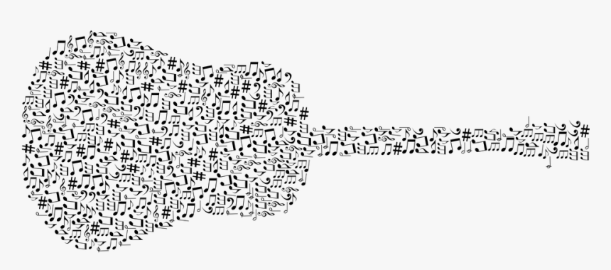 Guitar Made Of Music Notes, HD Png Download