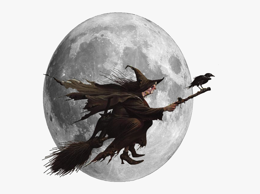 Full-moon - Transparent Witch, HD Png Download