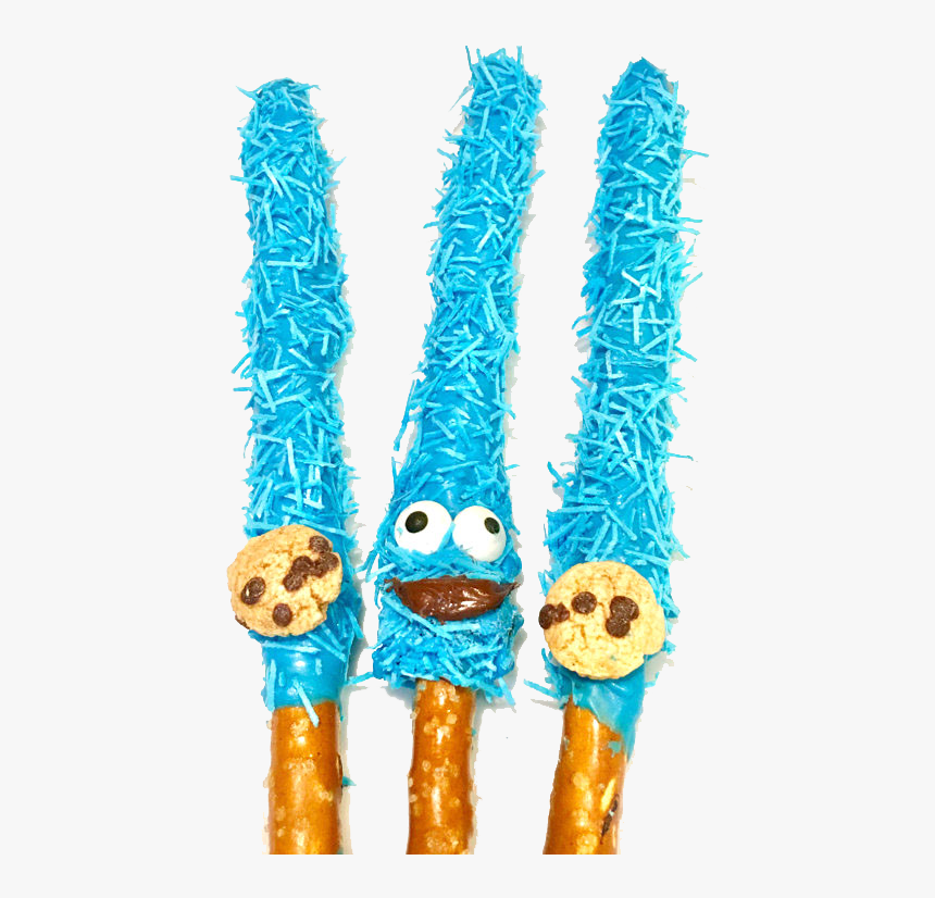 Individually Wrapped, Cookie, Monster, Blue, Chocolate - Cookie Monster Pretzel Sticks, HD Png Download