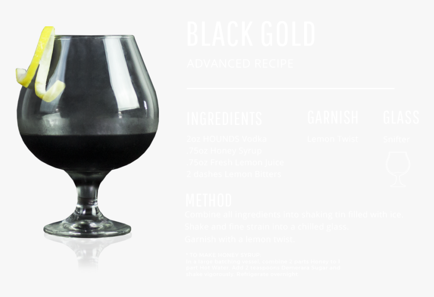 Hounds Vodka Black Gold Cocktail - Snifter, HD Png Download