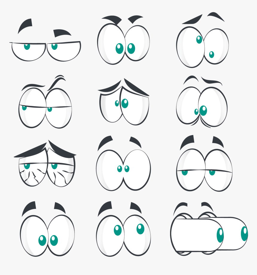 Eyebrows Eye Comics Vector Facial Expression Cartoon - T46s Yealink, HD Png Download