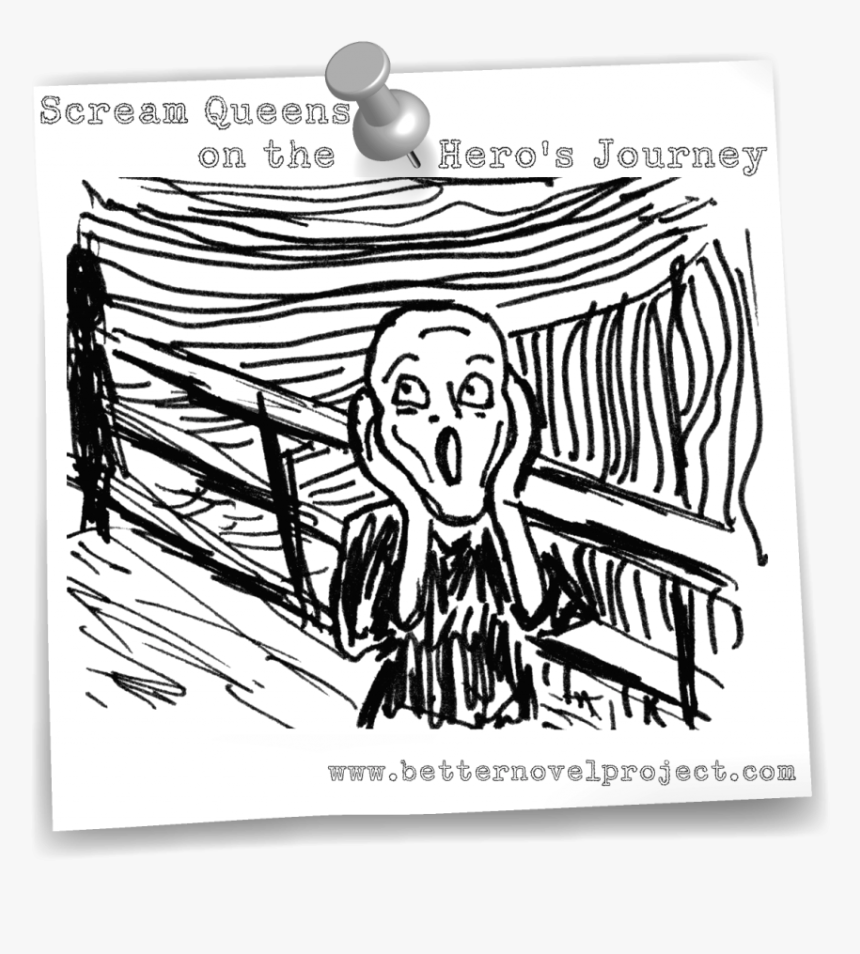 Scream Queens On The Hero S Journey - Sketch, HD Png Download