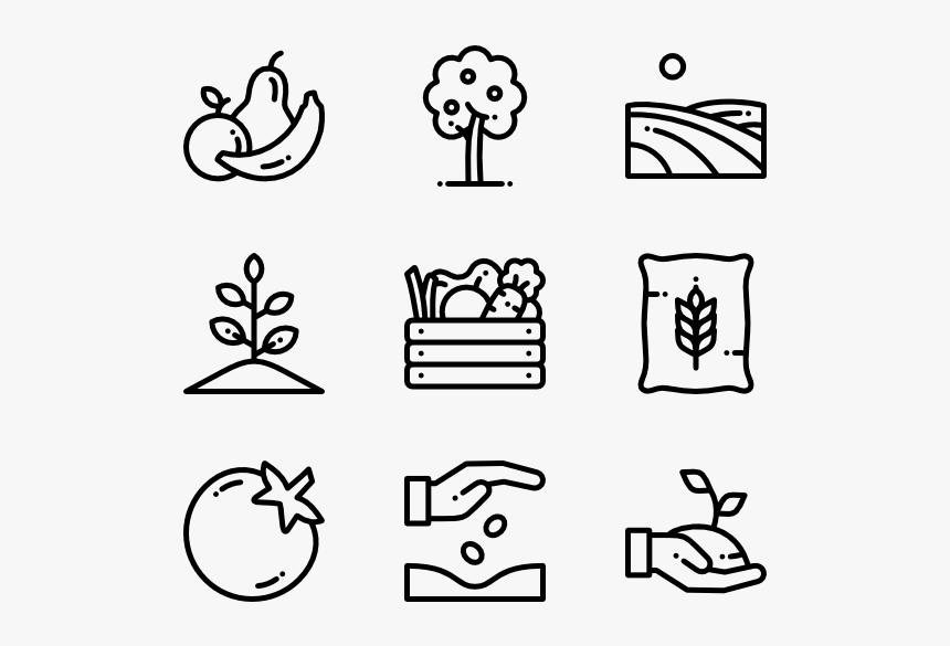 Clip Art Garden Icons Free Vector - Harvesting Icon, HD Png Download
