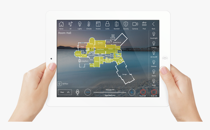 Slide-interface02 - Crestron Office Ipad, HD Png Download