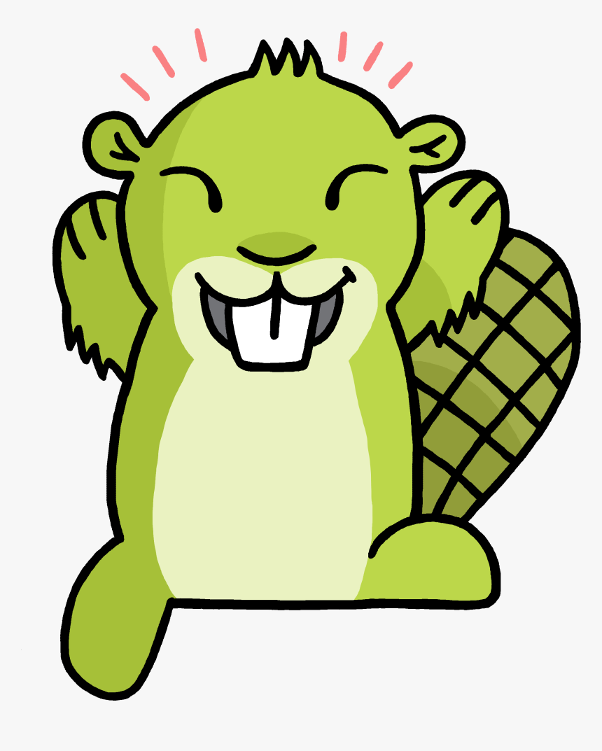 Happy Green Beaver - Clipart Hungry, HD Png Download