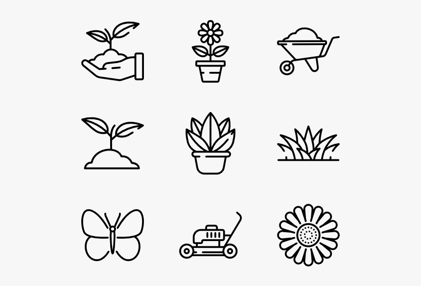 House Plants - Garden Icon Line Png, Transparent Png