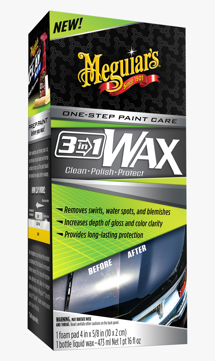Meguiar S® 3 In 1 Wax Multiple Steps, One Easy To Use - Meguiars 3 In 1 Wax, HD Png Download
