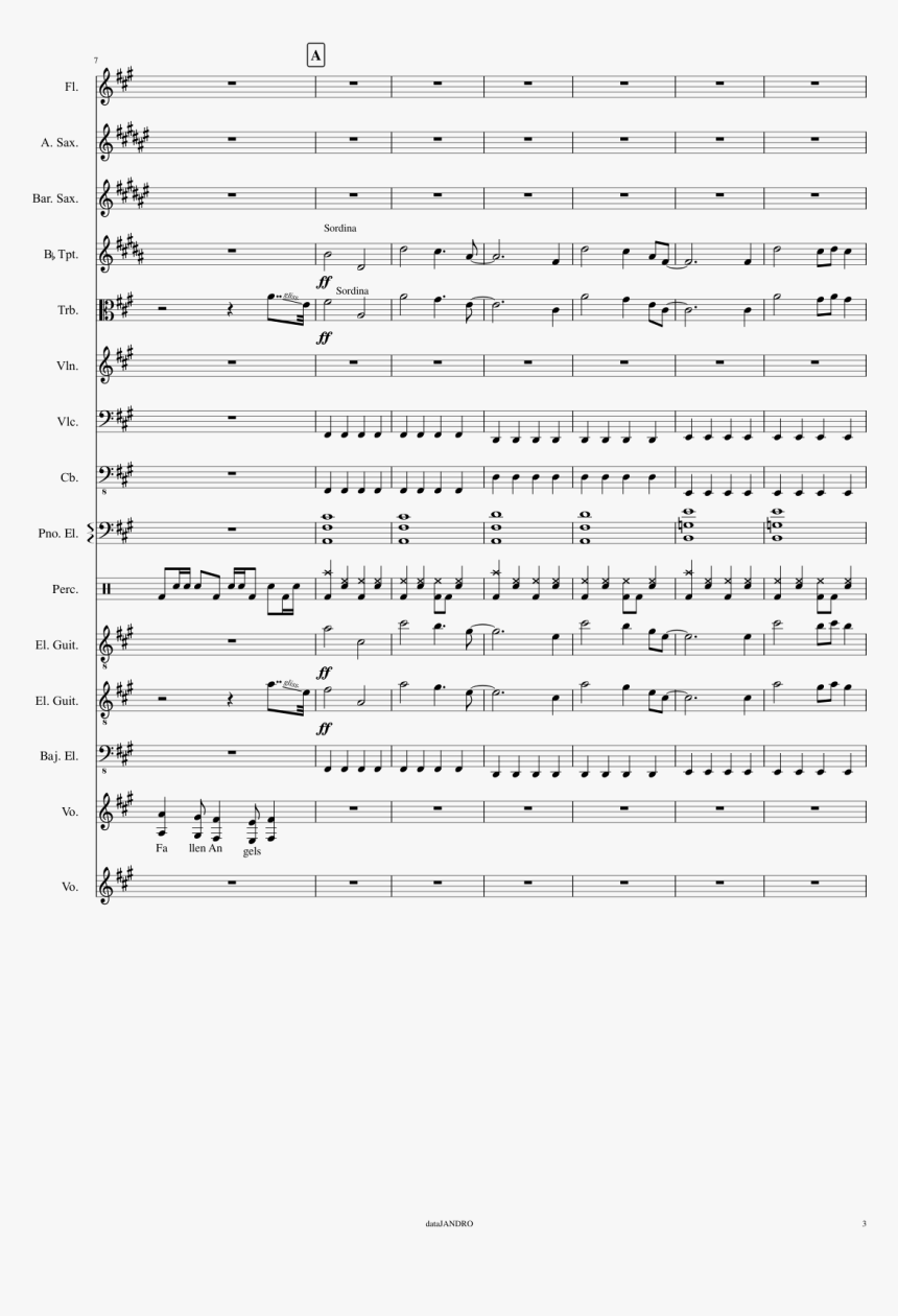 Fallen Angels Sheet Music Composed By Black Veil Brides - Sheet Music, HD Png Download