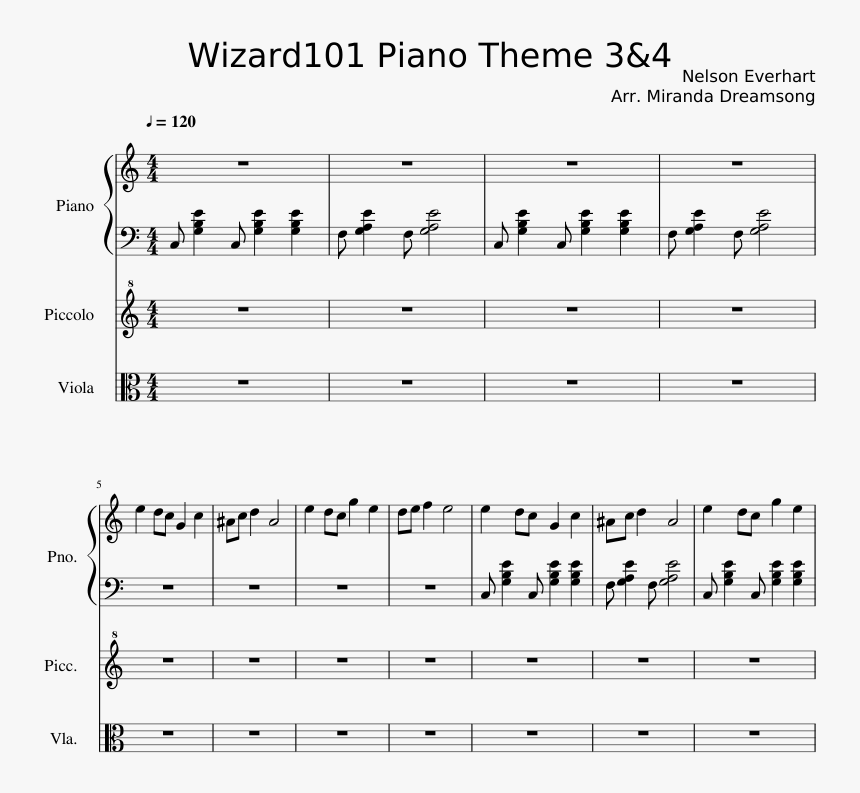 Wizard101 Sheet Music, HD Png Download