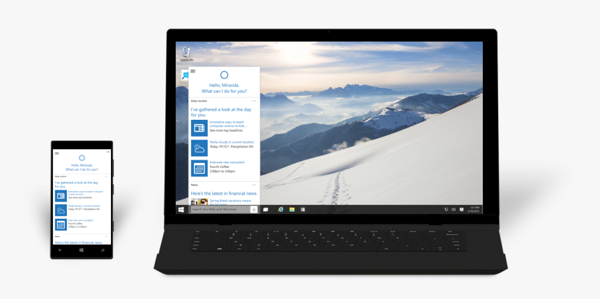 Cortana Pc Windows 10, HD Png Download