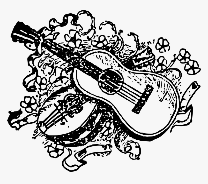 B W, Guitar, Instrument, Musical - Dark Ages Art No Background, HD Png Download