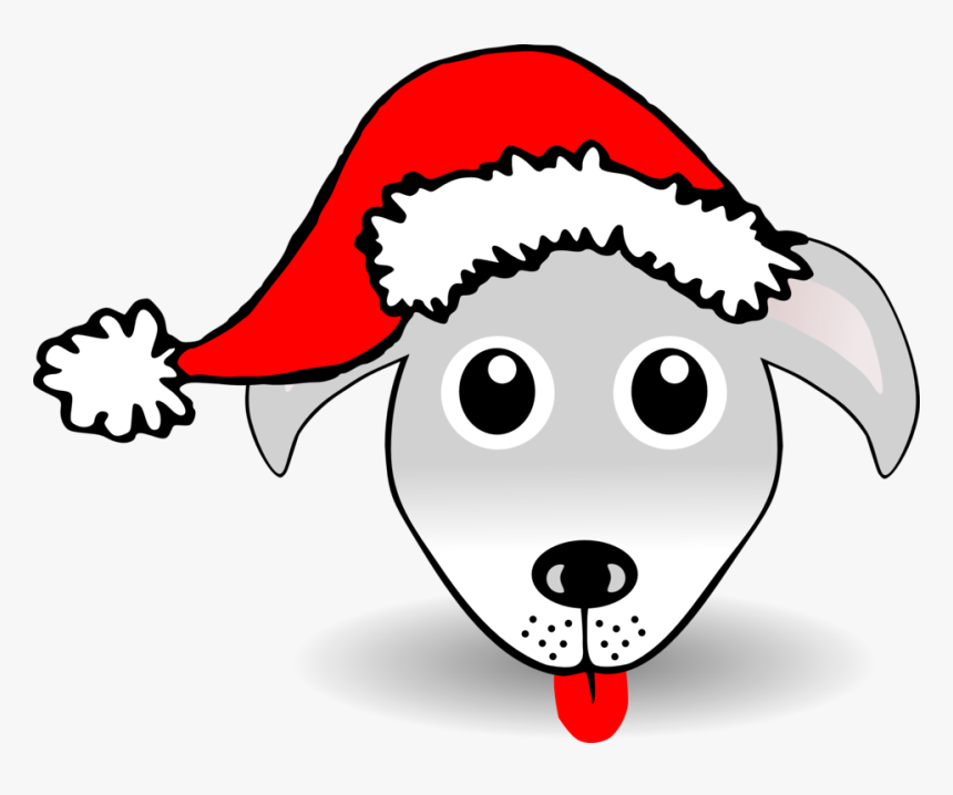 Emotion,art,dog Breed - Cartoon Dog In A Santa Hat, HD Png Download