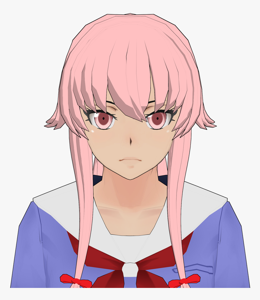 Cut,brown Hair,neck,long Hair,bob - Yuno Gasai Hair, HD Png Download