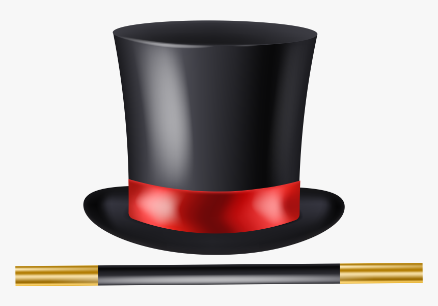 Magician Hat And Wand Transparent Clip Artu200b Gallery - Clip Art, HD Png Download