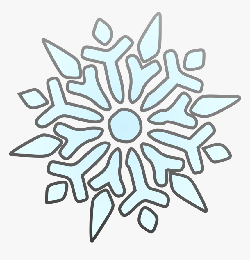 Free Snowflake Outline Download - Cartoon Snowflake With Transparent Background, HD Png Download