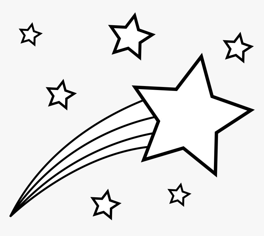 Snowflake Drawing Star For Free Download - Shooting Star Coloring Page, HD Png Download