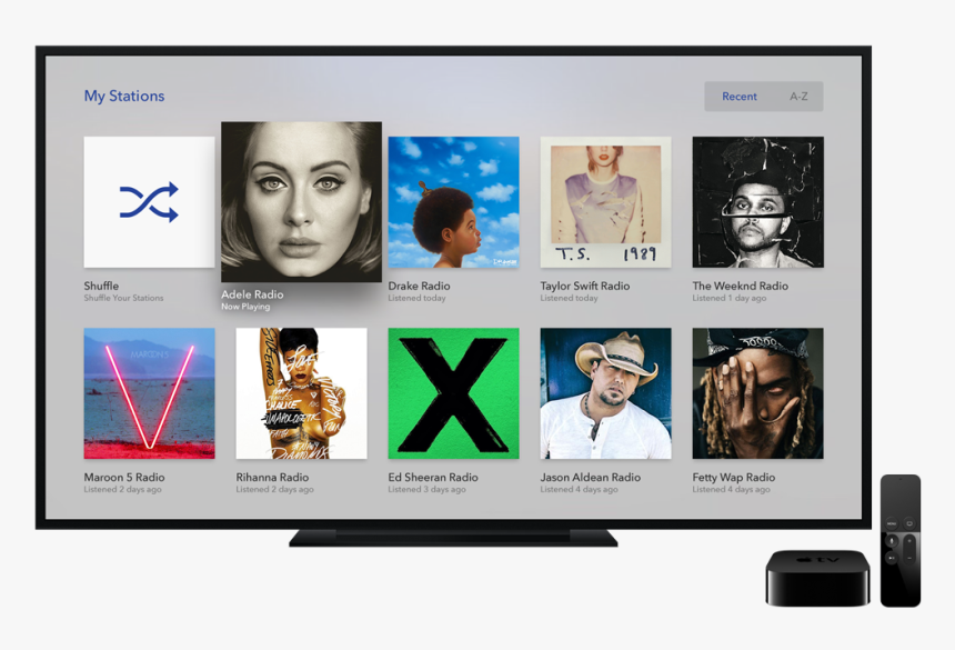 1822 Productmarketing Blog Stationlist - Apple Tv Apple Music, HD Png Download