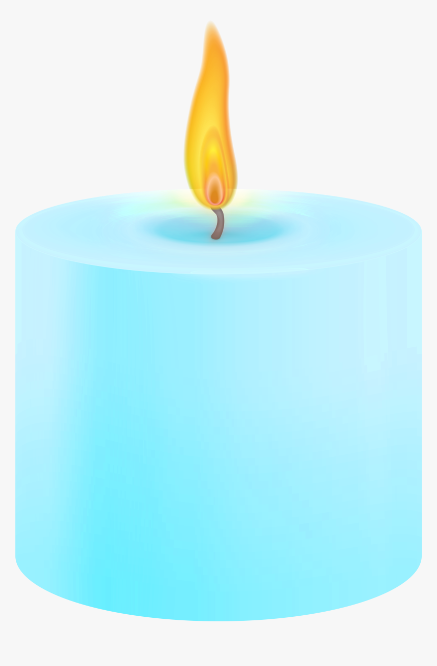 Blue Pillar Candle Png Clip Art - Flame, Transparent Png , Transparent