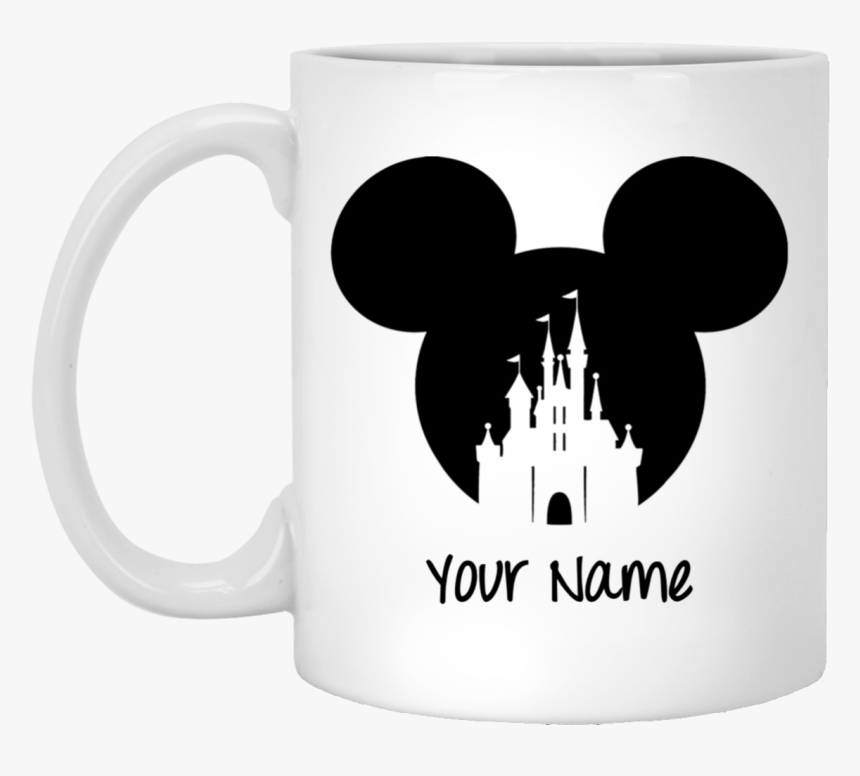 Hd Personalize Your Name Mickey Mouse Hat Mug Gift - Mickey Ears With Castle, HD Png Download