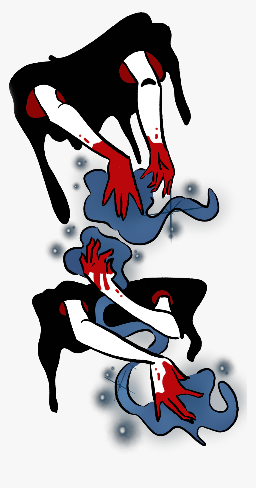 Creepy Hands Sparkle T Shirt Clipart , Png Download - Cartoon, Transparent Png