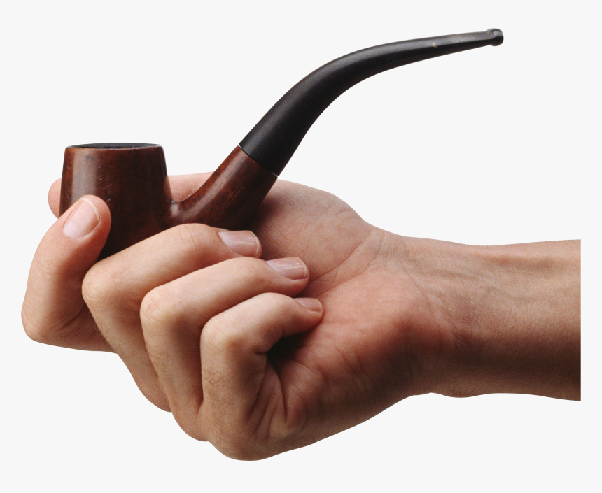 Tobacco - Hand Holding Smoking Pipe, HD Png Download