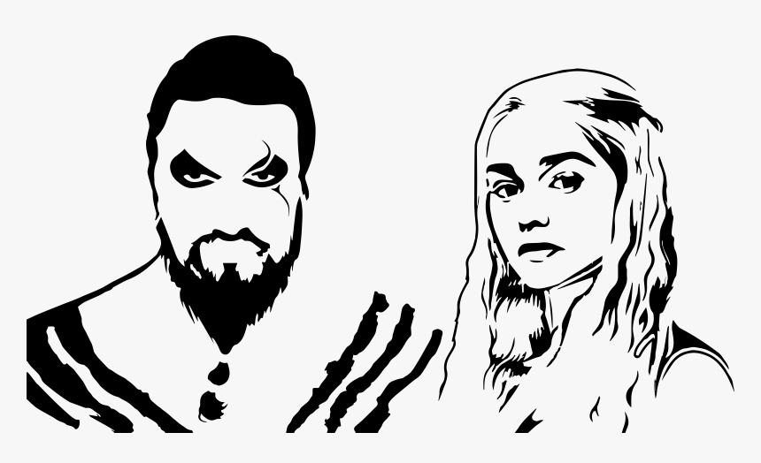 Khal Drogo Black And White, HD Png Download