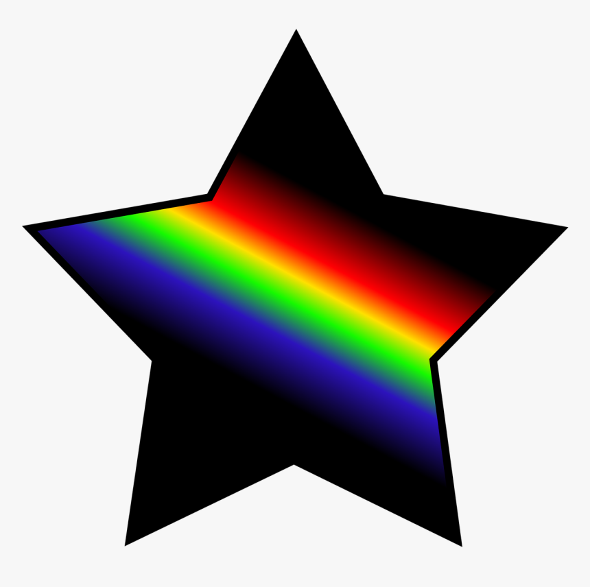 Star Rainbow Color Black Background Free Picture - Transparent Background Star Logo Png, Png Download