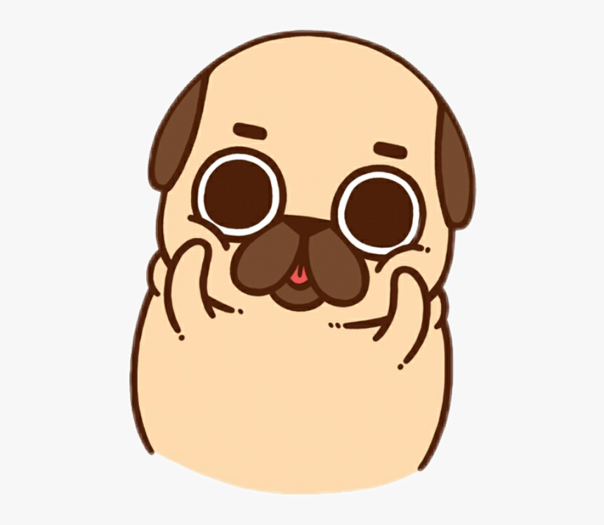 Cute Lovely Kawaii Ftestickers - Puglie Pug, HD Png Download