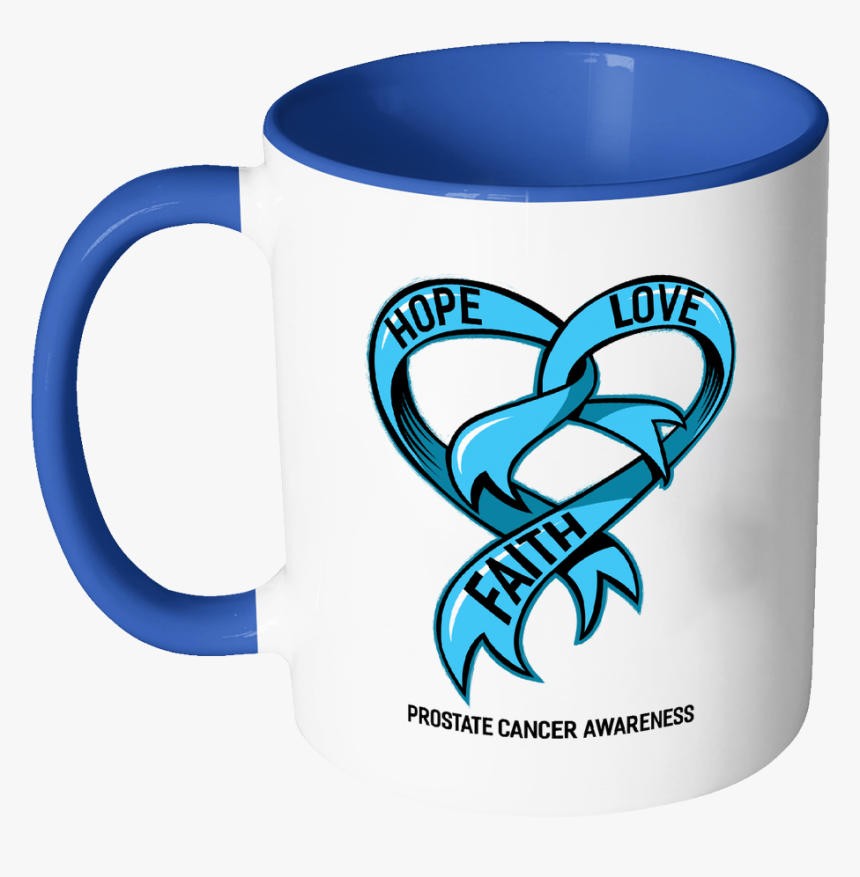Hope Love Faith Prostate Cancer Awareness Light Blue - Mug, HD Png Download