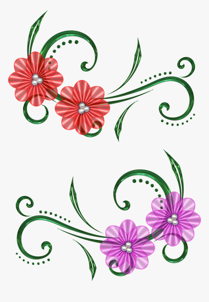 Flower Design For Scrapbook, HD Png Download