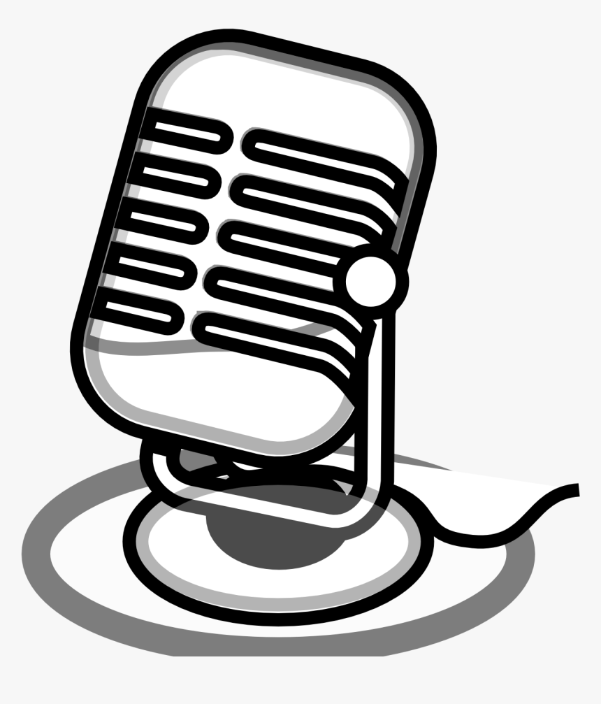 Microphone Clip Art Black And Free Clipart Images - Mic Clipart Black And White, HD Png Download