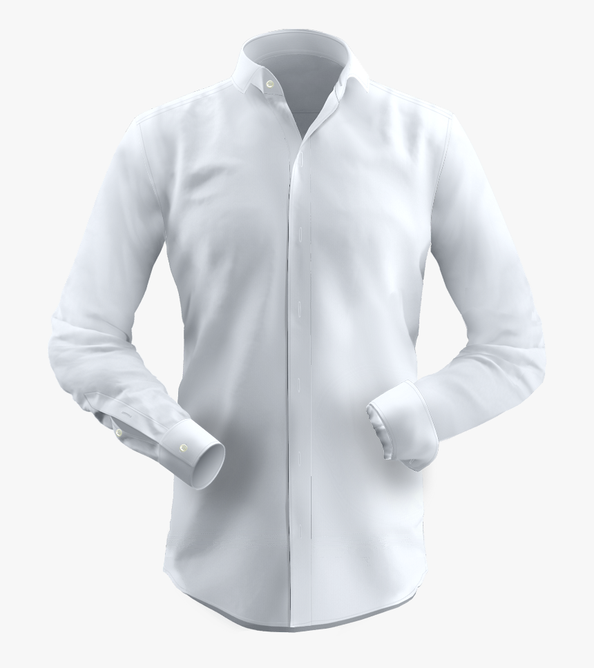 White Herringbone Shirt - Long-sleeved T-shirt, HD Png Download