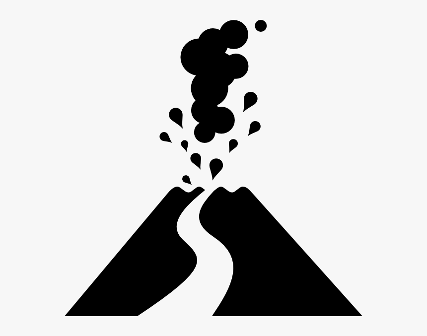 Black Volcano Png - Volcano Clipart Black And White Png, Transparent Png