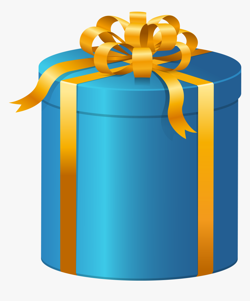 Blue Present Box Png Clip Art - Gift Box Clipart Blue, Transparent Png