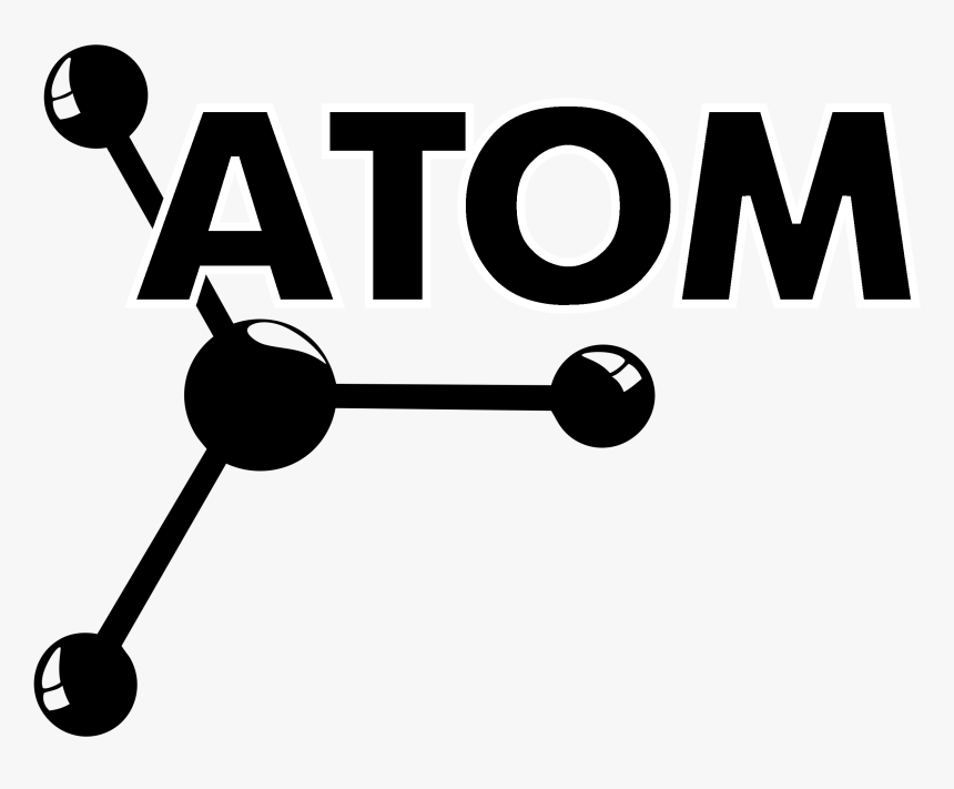 Atom Logo Black And White - Logo Atom, HD Png Download