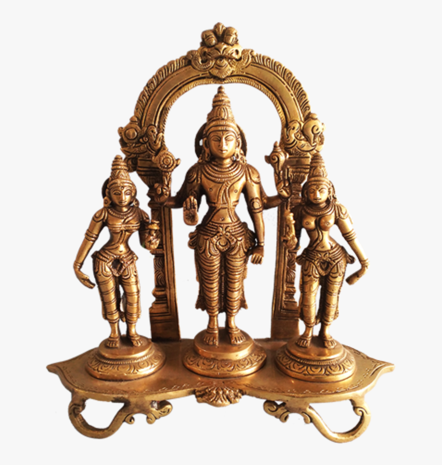 Lord Venkateswara Sridevi Bhudevi Brass Statue, 10 - Statues Of Lord Venkateswara, HD Png Download