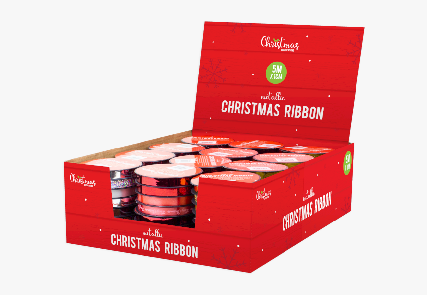 Metallic Christmas Ribbon 1cm X 5m - Box, HD Png Download