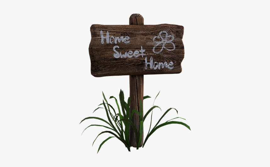 Wooden, Sign, Home Sweet Home, Grass, Board, Old - Wooden Home Sign Board, HD Png Download
